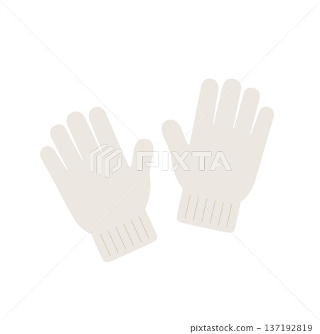 Simple and flat illustration of work gloves 137192819