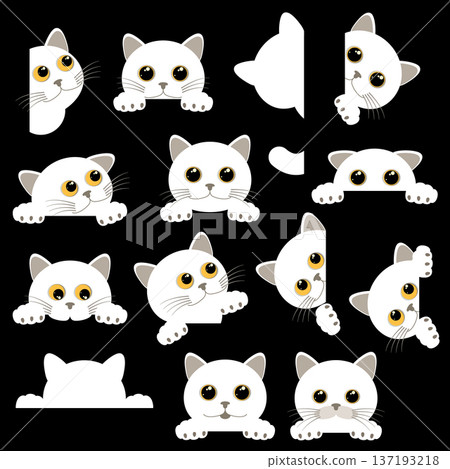 Cute and adorable cat illustration collection, Cute and adorable cat illustration collection, 137193218