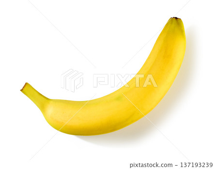 Ripe yellow banana isolated on white background 137193239