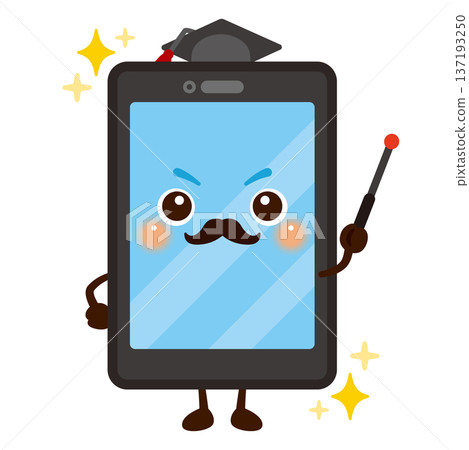 智慧型手機手持指針的角色插圖 137193250