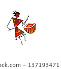 warli painting art playing an instrument warli painting art playing an instrument 137193471