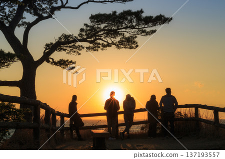 Evening view of Tateishi Beach in Yokosuka City Evening view of Tateishi Beach in Yokosuka City 137193557