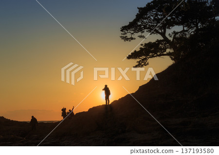 Evening view of Tateishi Beach in Yokosuka City Evening view of Tateishi Beach in Yokosuka City 137193580