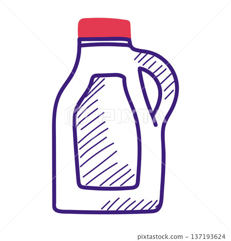 Liquid detergent doodle icon vector isolated Liquid detergent doodle icon vector isolated 137193624