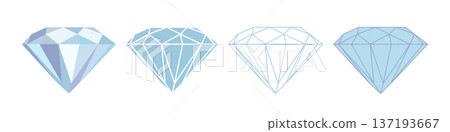 Set of elegant gemstone and diamond icons in outline, glyph style. Set of elegant gemstone and diamond icons in outline, glyph style. 137193667