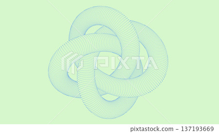 Abstract 3D dotted shape on clean minimalist background. Modern futuristic geometric composition for digital, technology, data, and creative design concepts. 137193669