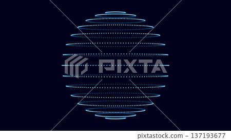 Abstract Sphere consisting of dots. Minimalist hologram 3d shape. Abstract Sphere consisting of dots. Minimalist hologram 3d shape. 137193677