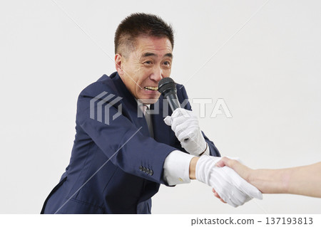 Candidates shaking hands on white background Candidates shaking hands on white background 137193813
