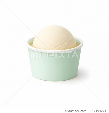 Ice cream cup 3D icon white background minimal sweets material 137194221