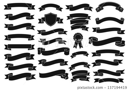 Black Plain outlined black and white banner pack 137194419