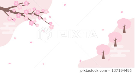 Spring banner illustration Spring background illustration Cherry blossom banner Pink Simple Spring banner illustration Spring background illustration Cherry blossom banner Pink Simple 137194495