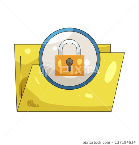 Illustration of locked folder Illustration of locked folder 137194634