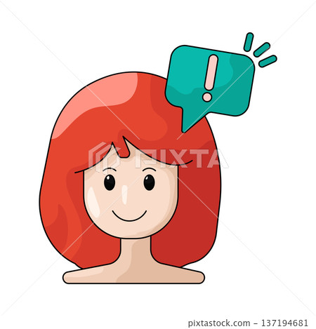 Illustration of smiling woman  137194681