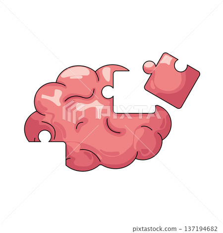 Illustration of brain puzzle Illustration of brain puzzle 137194682