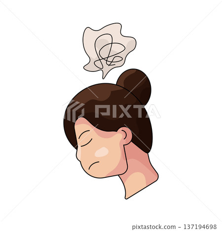 Illustration of stressed woman 137194698