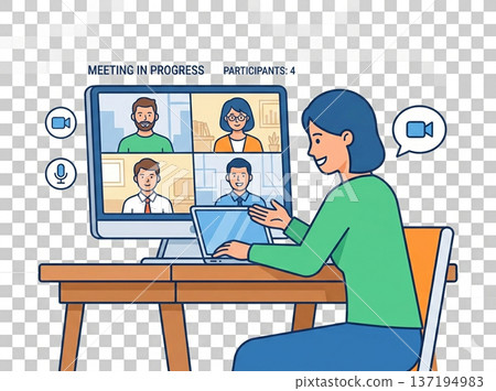 Online meeting illustration Online meeting illustration 137194983
