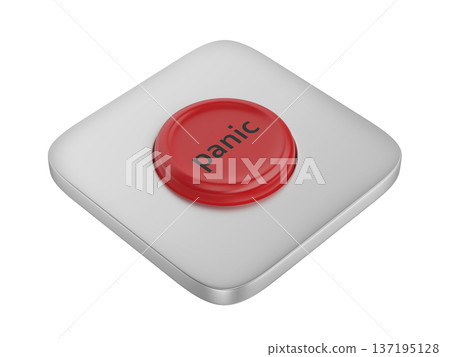 Red round panic button Red round panic button 137195128
