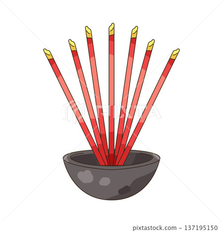 Illustration of incense stick  137195150