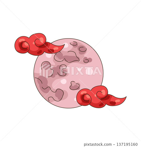 Illustration of full moon with clouds Illustration of full moon with clouds 137195160