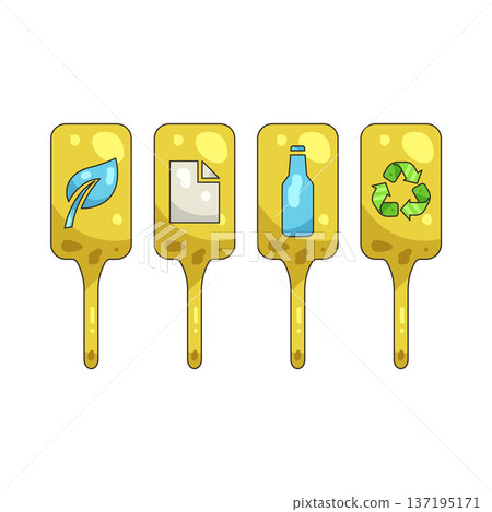 Illustration of waste type sign Illustration of waste type sign 137195171