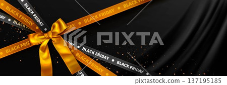 Sale black banner, Black Friday tape, silk ribbon Sale black banner, Black Friday tape, silk ribbon 137195185