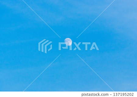 White moon in the hazy sky of early winter 04 137195202