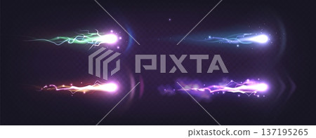 Realistic laser gun effects with neon energy beams Realistic laser gun effects with neon energy beams 137195265