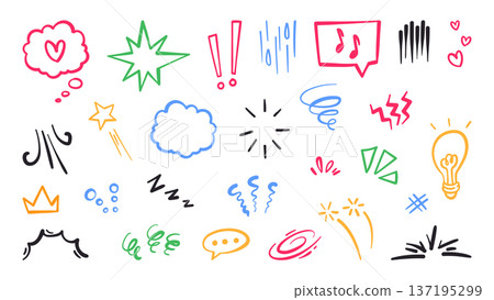 Comic emphasis signs set isolated on white Comic emphasis signs set isolated on white 137195299