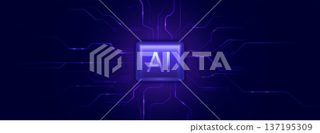 AI technology background with circuit pattern 137195309
