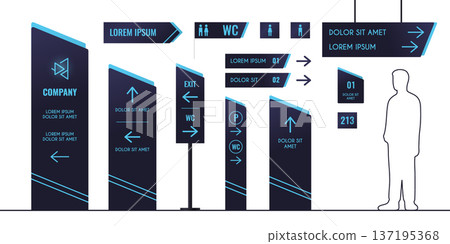 Office building interior signage set 137195368
