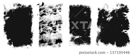 Roller brush prints on transparent background 137195446