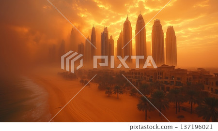 Dust storm in Dubai. Dramatic dust storm in Dubai 137196021