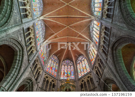 Interiors of Saint Bavon cathedral, Ghent, Belgium 137196159