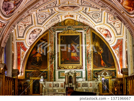 Vasari chapel in St Anna dei Lombardi church, Naples, Italy Vasari chapel in St Anna dei Lombardi church, Naples, Italy 137196667