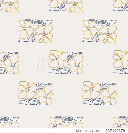 Outline Seamless Botanical Pattern With Hand-Drawn Floral Tiles. Abstract Flowers of Matisse Inspired on White Background. Contemporary Minimalist Vector Illustration Outline Seamless Botanical Pattern With Hand-Drawn Floral Tiles. Abstract Flowers of Matisse Inspired on White Background. Contemporary Minimalist Vector Illustration 137196679