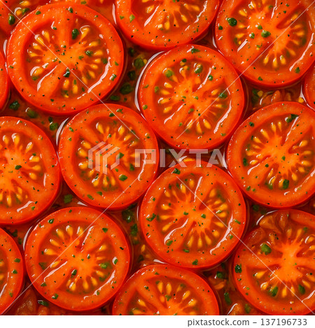 新鮮切片醃製番茄的質地 137196733