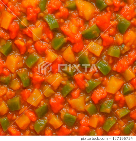 Ratatouille, a colorful tomato-based stew of summer vegetables 137196734