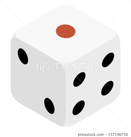Simple single dice vector illustration 137196750