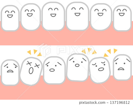 改善牙齒排列，從糟糕的牙齒到美麗的牙齒 牙科圖像集 137196812