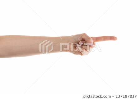 Young female right hand show thumbs up gesture isolated on white Young female right hand show thumbs up gesture isolated on white 137197837