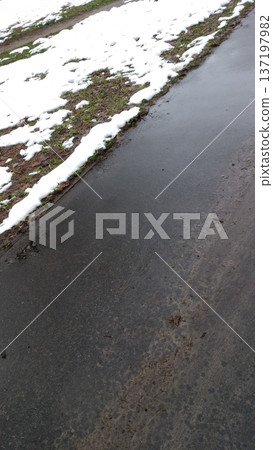 Winter. Snow. View from above. Winter. Snow. View from above. 137197982