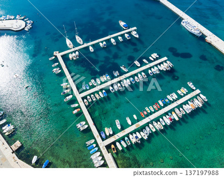 Aerial View Baska Krk Island Croatia Mediterranean Coast Aerial View Baska Krk Island Croatia Mediterranean Coast 137197988