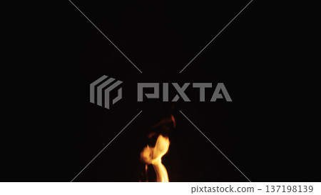 fire flames of campfire over black background, for overlay fire flames of campfire over black background, for overlay 137198139