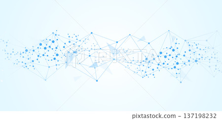 Structure molecule and communication Dna, atom, neurons. Science concept for your design. Connected lines with dots. Medical, technology, chemistry, science background. illustration. 137198232