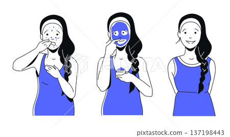 Skincare Process - colorful flat design illustration Skincare Process - colorful flat design illustration 137198443