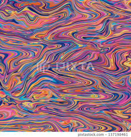 abstract liquid texture background in bright blue, pink and yellow colors 137198461
