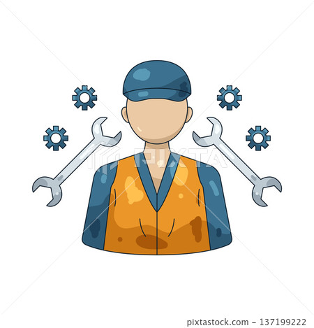Illustration of technician Illustration of technician 137199222