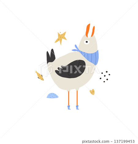 seagull, character, vector 137199453