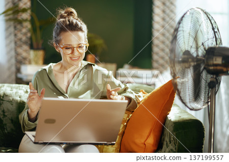 Comfortable Productivity During a Summer Video Call 137199557