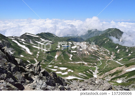 從富山縣立山(藤尾立)山脊眺望室渡平。 從富山縣立山(藤尾立)山脊眺望室渡平。 137200006